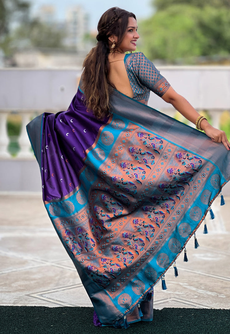 Blue Silk Saree With Blouse