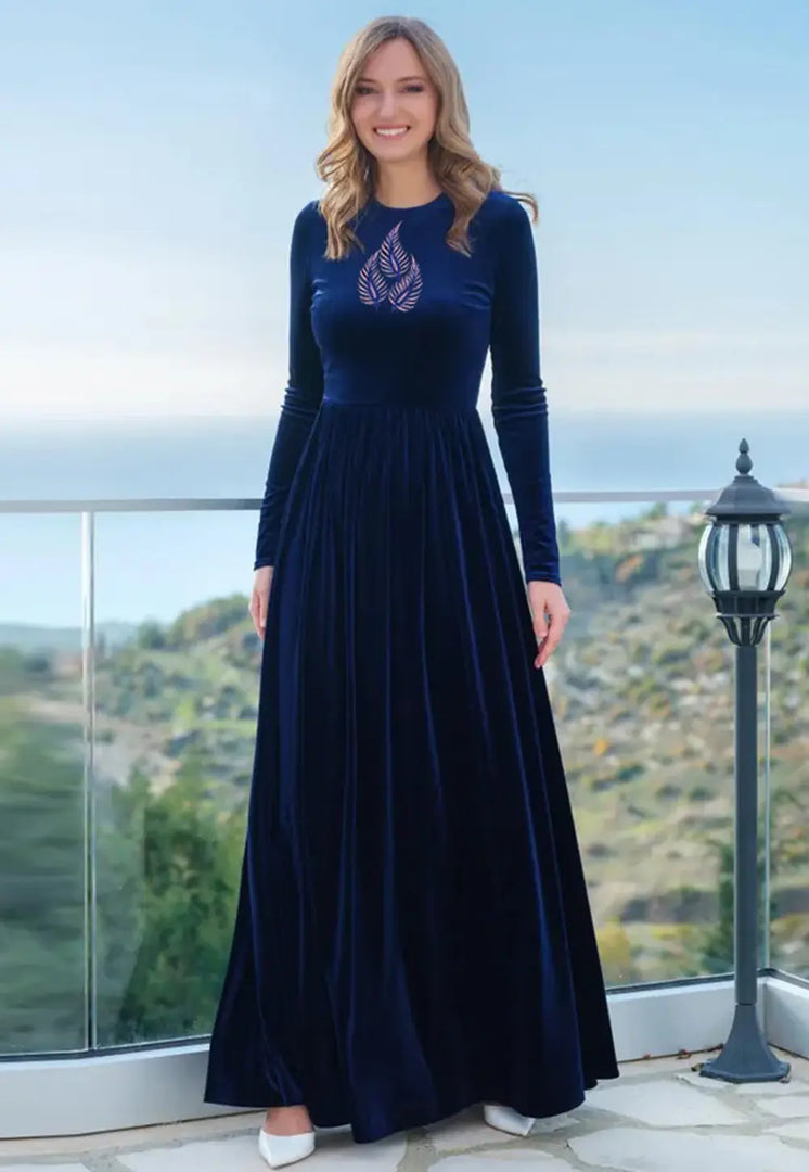 Blue Velvet Gown