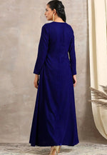 Load image into Gallery viewer, Blue Velvet Kurta Set With Pant
