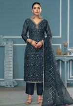 Load image into Gallery viewer, Blue Viscose Pant Style Suit

