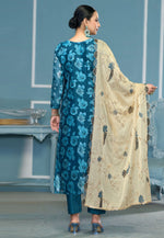 Load image into Gallery viewer, Blue Viscose Pant Style Suit
