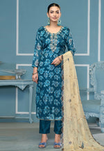 Load image into Gallery viewer, Blue Viscose Pant Style Suit
