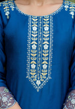 Load image into Gallery viewer, Blue Viscose Readymade Pant Style Suit
