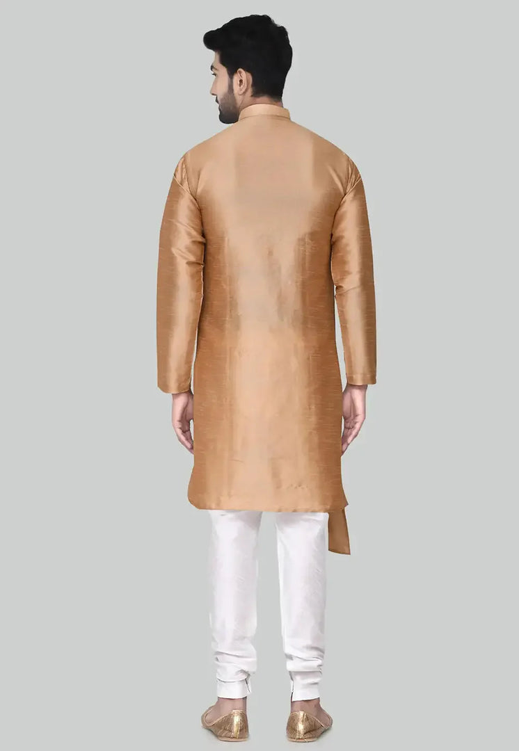 Brown Art Silk Indo Western Suit