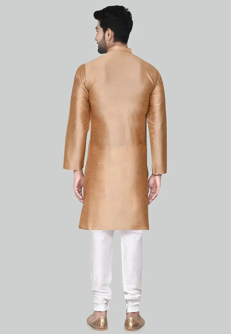 Brown Art Silk Indo Western Suit