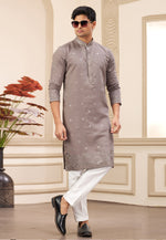 Load image into Gallery viewer, Brown Art Silk Kurta Pajama

