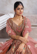 Load image into Gallery viewer, Brown Banarasi Silk Lehenga Choli For Wedding
