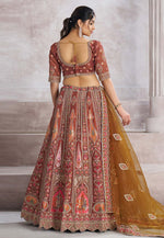 Load image into Gallery viewer, Brown Banarasi Silk Lehenga Choli For Wedding
