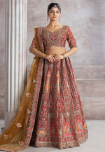 Load image into Gallery viewer, Brown Banarasi Silk Lehenga Choli For Wedding
