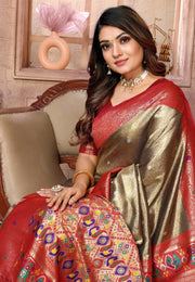 Brown Banarasi Silk Saree