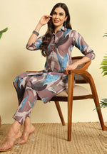 Load image into Gallery viewer, Brown Cotton Kurta Set With Pent
