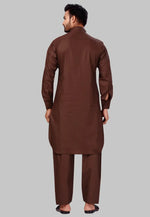 Load image into Gallery viewer, Brown Cotton Pathani Suit
