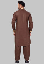 Load image into Gallery viewer, Brown Cotton Pathani Suit
