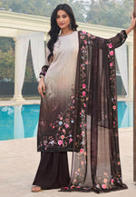 Load image into Gallery viewer, Brown Crepe Palazzo Suit
