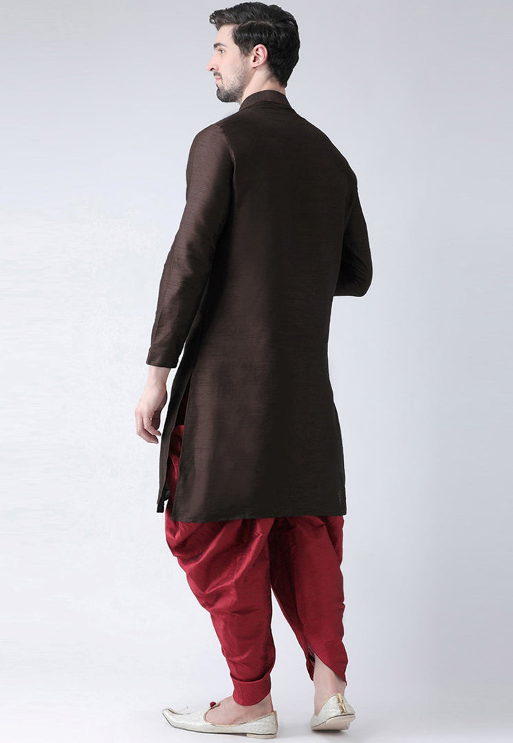 Brown Dupion Silk Indo Western Suit