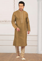 Load image into Gallery viewer, Brown Dupion Silk Kurta Pajama
