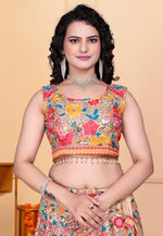 Load image into Gallery viewer, Brown Faux Georgette A Line Lehenga Choli
