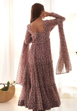 Load image into Gallery viewer, Brown Faux Georgette Readymade Long Anarkali Suit
