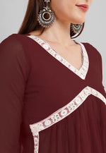 Load image into Gallery viewer, Brown Georgette Readymade Punjabi Suit
