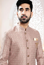 Load image into Gallery viewer, Brown Jacquard Indo Western Suit
