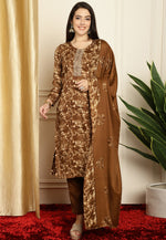 Load image into Gallery viewer, Brown Pashmina Pakistani Suit
