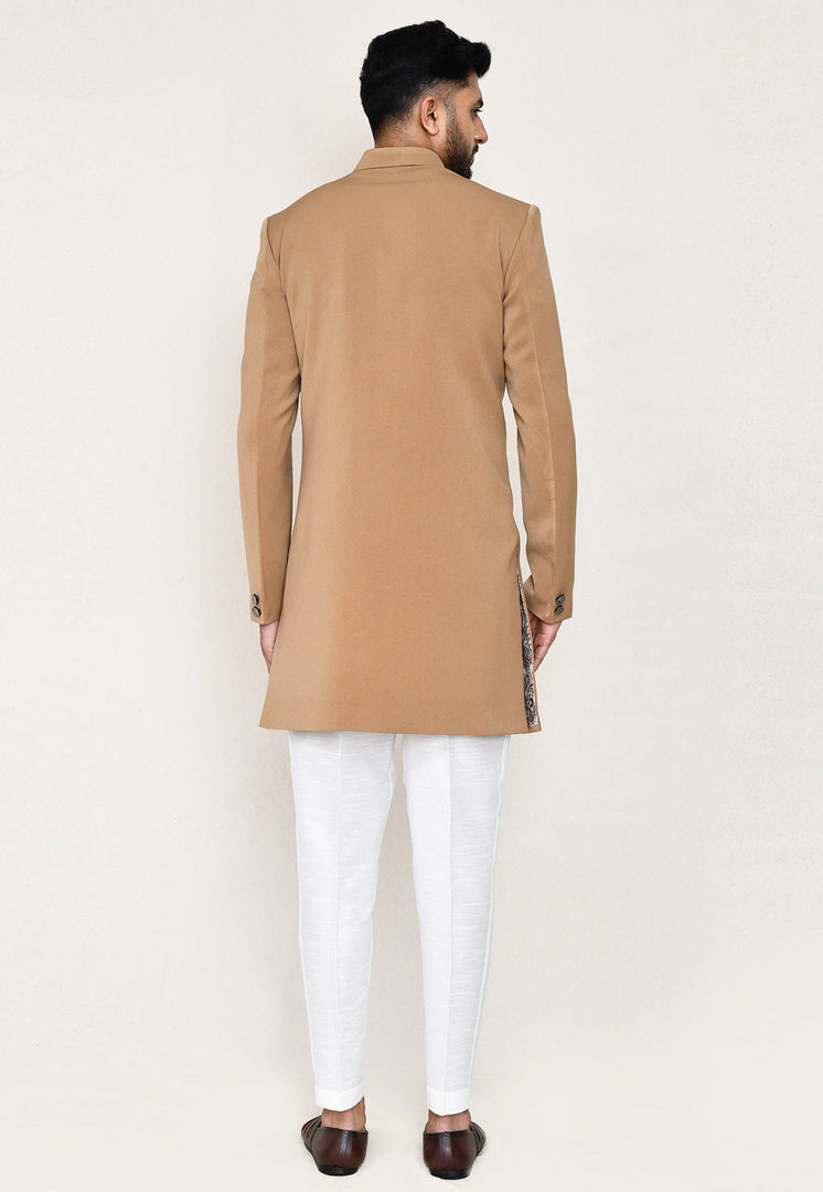 Brown Rayon Indo Western Suit