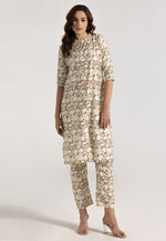 Load image into Gallery viewer, Brown Rayon Printed Co-Ords Set
