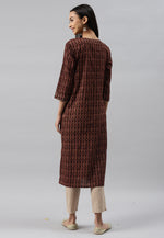 Load image into Gallery viewer, Brown Rayon Printed Kurti
