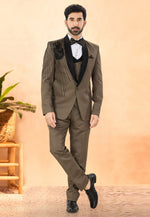 Load image into Gallery viewer, Brown Rayon Tuxedos Suit
