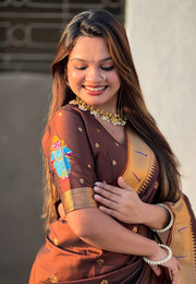 Brown Silk Paithani Saree
