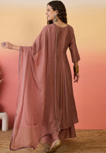 Load image into Gallery viewer, Brown Silk Readymade Palazzo Suit
