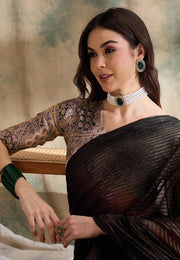 Brown Silk Saree With Blouse