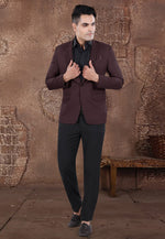 Load image into Gallery viewer, Brown Viscose Blazer With Pant
