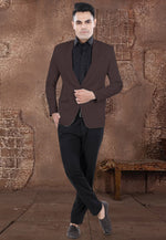 Load image into Gallery viewer, Brown Viscose Blazer With Pant
