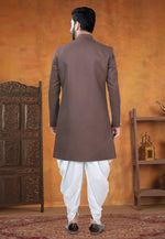 Load image into Gallery viewer, Brown Viscose Indo Western Suit
