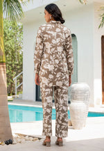 Load image into Gallery viewer, Brown Viscose Rayon Printed Co-Ords Set
