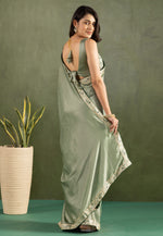 Load image into Gallery viewer, Camo Green Chiffon Lehenga Saree
