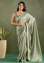 Load image into Gallery viewer, Camo Green Chiffon Lehenga Saree

