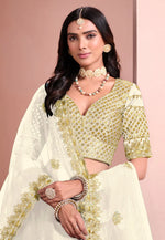 Load image into Gallery viewer, Cream Art Silk A Line Lehenga Choli
