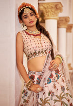 Load image into Gallery viewer, Cream Art Silk Floral print Lehenga choli
