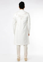 Load image into Gallery viewer, Cream Art Silk Indo Western Sherwani
