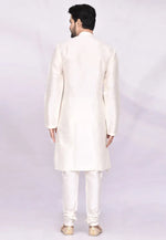 Load image into Gallery viewer, Cream Art Silk Indo Western Suit
