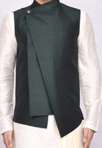 Load image into Gallery viewer, Cream Art Silk Kurta Pajama With Jacket

