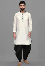 Load image into Gallery viewer, Cream Art Silk Pathani Suit
