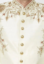 Load image into Gallery viewer, Cream Art Silk Sherwani
