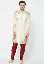 Load image into Gallery viewer, Cream Art Silk Sherwani

