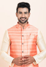 Load image into Gallery viewer, Cream Banarasi Silk Kurta Pajama With Jacket
