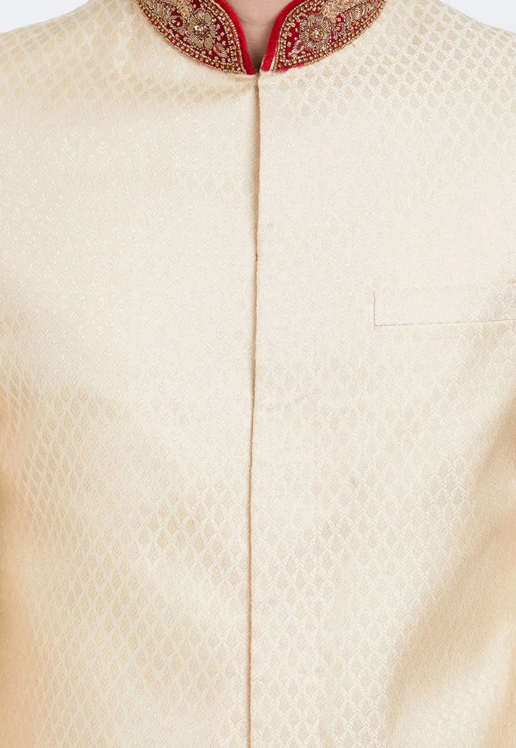 Cream Brocade Sherwani