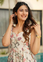 Load image into Gallery viewer, Cream Cambric Cotton Printed Gown
