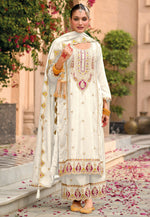 Load image into Gallery viewer, Cream Chinon Palazzo Suit
